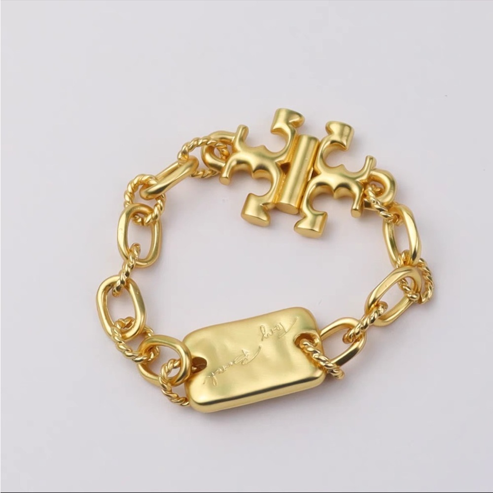 💎Host Pick🪩Tory Burch Signature‎ Bar Chain Gold Bracelet